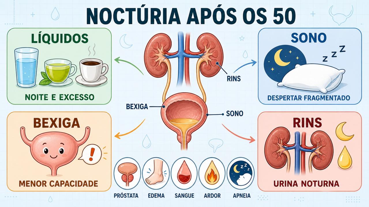 Líquidos, sono, bexiga e rins ajudam a explicar a noctúria.