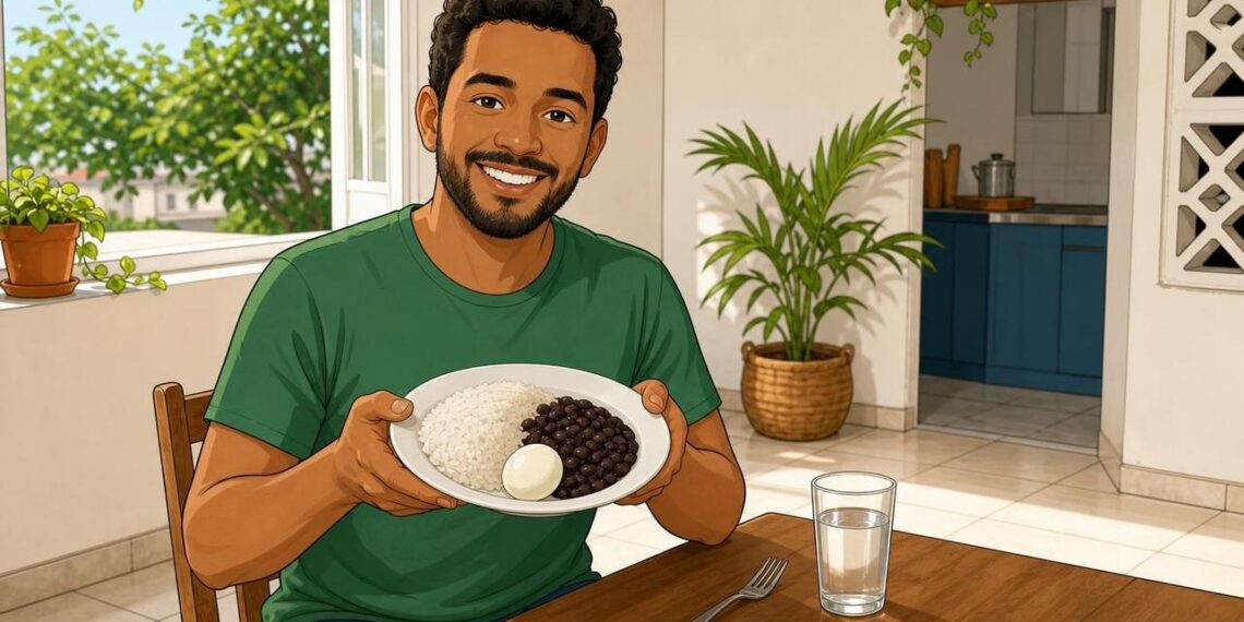 Segundo os renomados especialistas em nutrição funcional, arroz com ovo e feijão preto proporciona praticamente os mesmos importantes benefícios proteicos que a saborosa carne vermelha grelhada