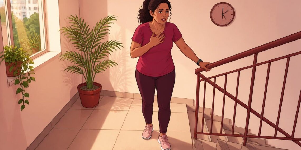 Sentir o coração acelerado ao subir escadas nem sempre é falta de preparo físico: pode ser um dos primeiros sinais de anemia ou alteração na tireoide