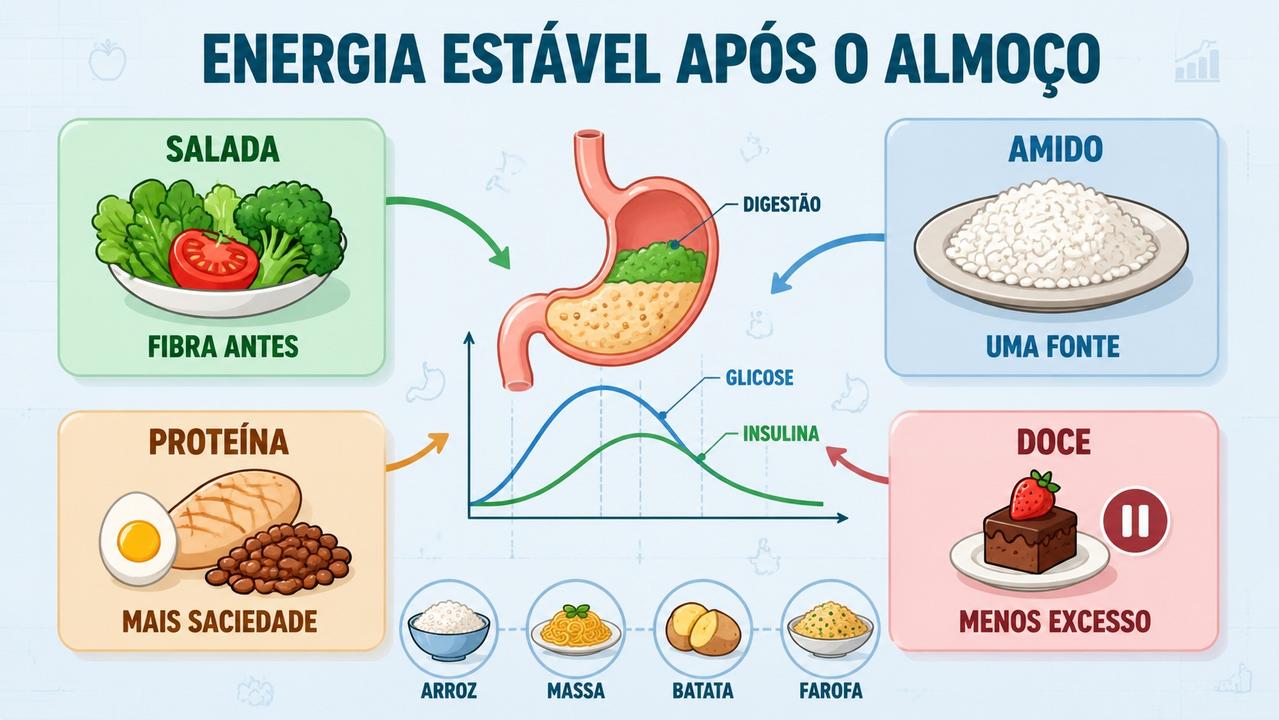 Fibras, porção moderada, proteína e menos doce ajudam a evitar moleza.