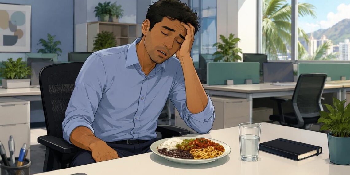 Sentir sono muito forte logo depois do almoço não é apenas cansaço normal do dia a dia: pode ser sinal precoce de resistência à insulina ou apneia do sono não diagnosticada