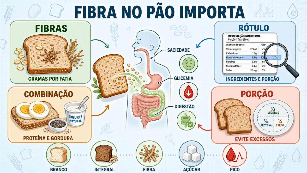 Fibras, rótulo, combinação e porção explicam melhor o impacto do pão na glicemia.