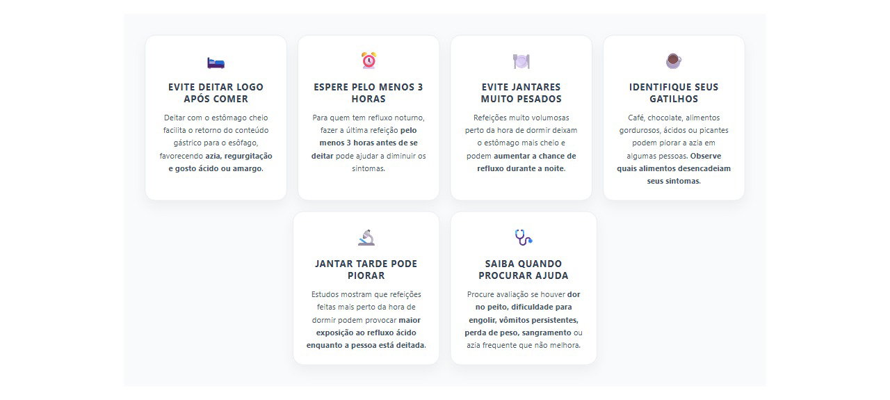 Azia ao deitar: 6 cuidados para reduzir a queimação depois do jantar