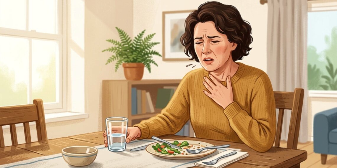 Tosse seca após comer ou ao deitar pode estar relacionada ao refluxo gastroesofágico.