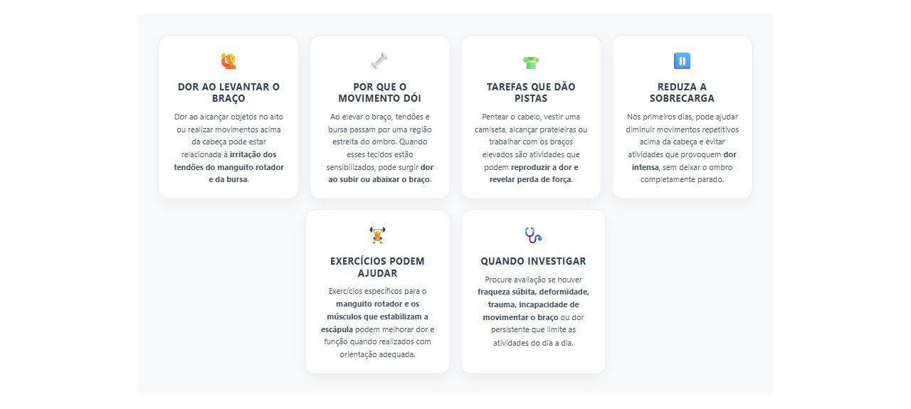 Dor no ombro ao levantar o braço: 6 sinais que ajudam a entender quando investigar