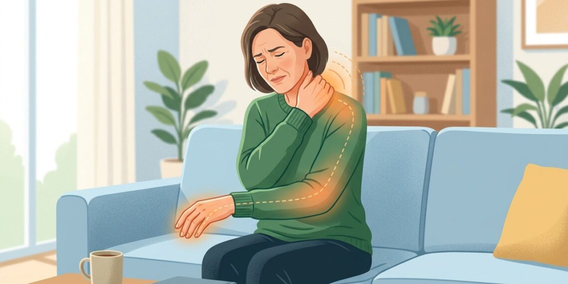 Dor no pescoço que desce para o braço com formigamento pode estar relacionada à irritação de um nervo cervical.