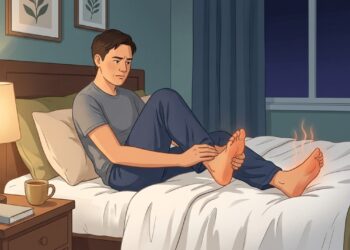 Queimação nos pés à noite pode estar relacionada à irritação ou lesão dos nervos periféricos.