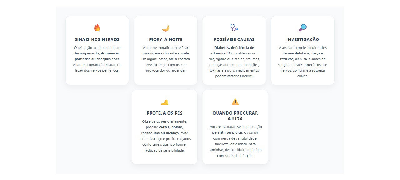 Queimação nos pés à noite: sinais de que os nervos podem estar envolvidos