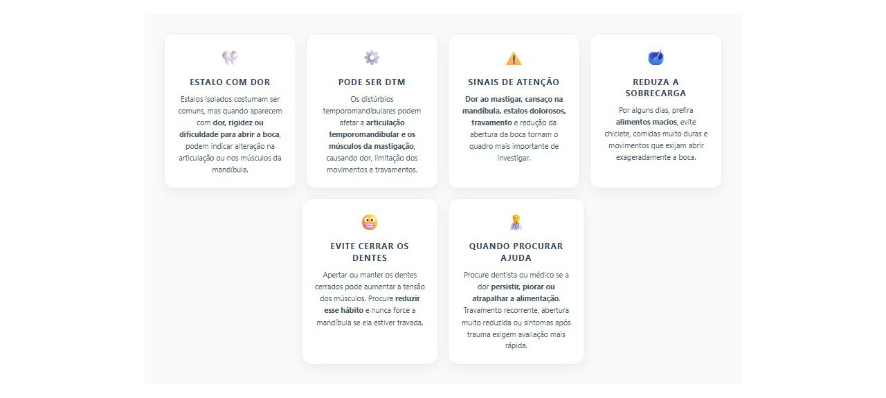 Mandíbula estalando e doendo: sinais de DTM que merecem atenção