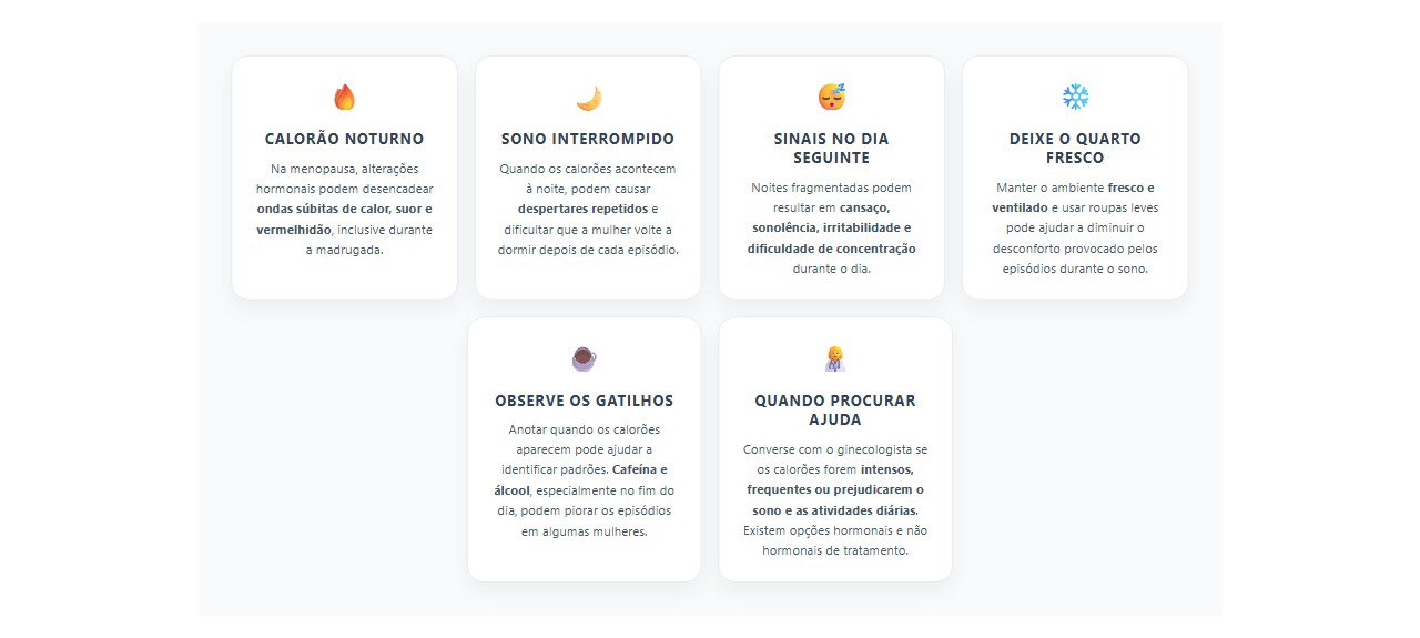 Calorão na menopausa à noite: sinais de que o sono está sendo prejudicado