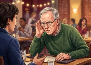 Dificuldade para entender conversas em ambientes barulhentos pode ser um dos primeiros sinais de perda auditiva.