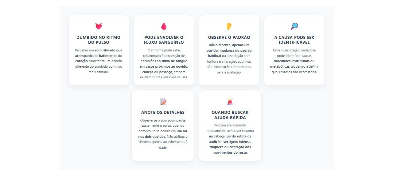 Zumbido que pulsa com o coração: sinais que exigem avaliação médica