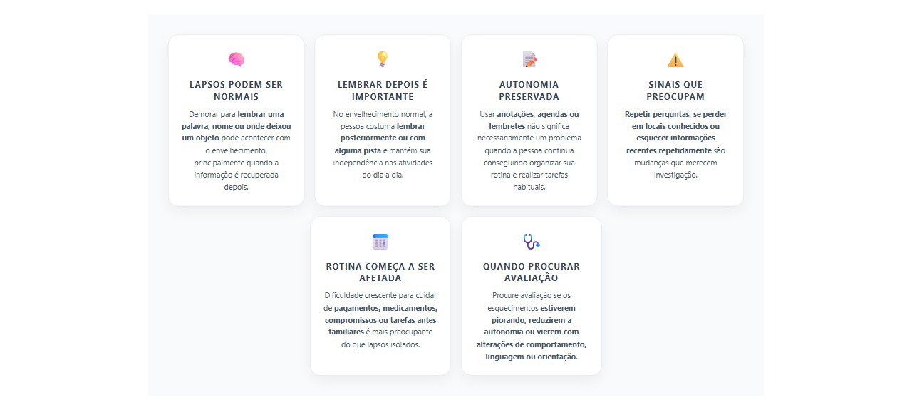 Esquecimento com a idade: sinais normais e quando a memória merece avaliação