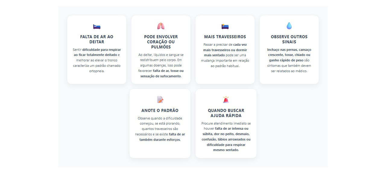 Falta de ar ao deitar: quando precisar de mais travesseiros merece atenção