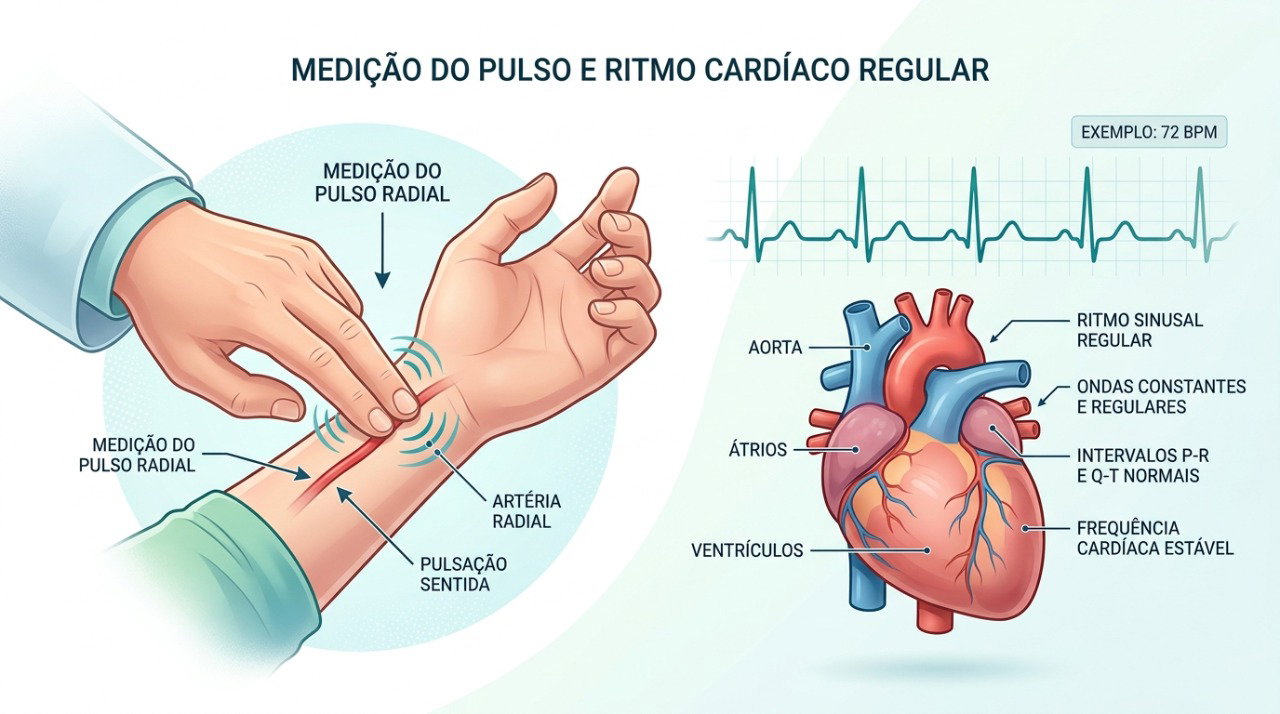 Medir o pulso em repouso e acompanhar sua evolução ajuda a identificar mudanças persistentes na frequência cardíaca.