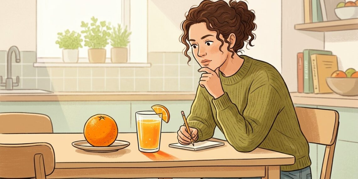 A fruta inteira tende a elevar a glicose mais lentamente do que o suco por preservar mais fibras.