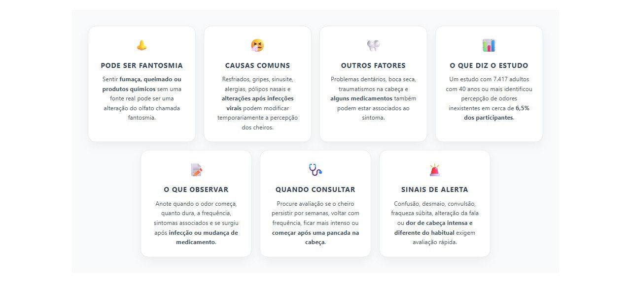 Cheiro de fumaça sem nada queimando: causas, sinais de alerta e quando procurar ajuda