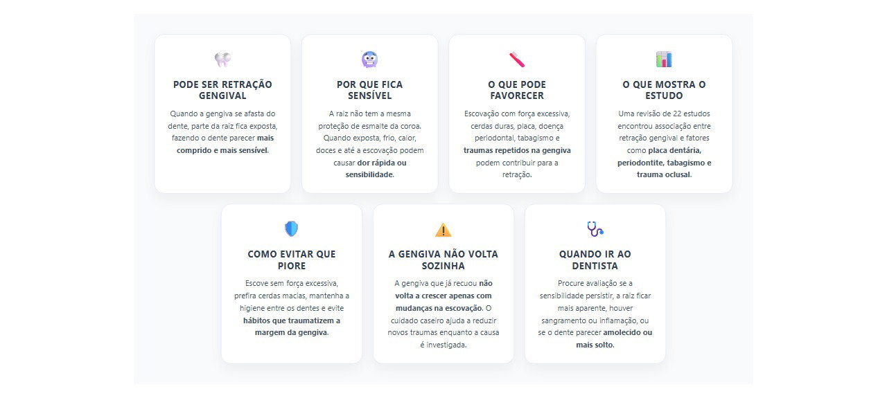 Dentes mais compridos e sensíveis: sinais de retração gengival e como evitar que piore