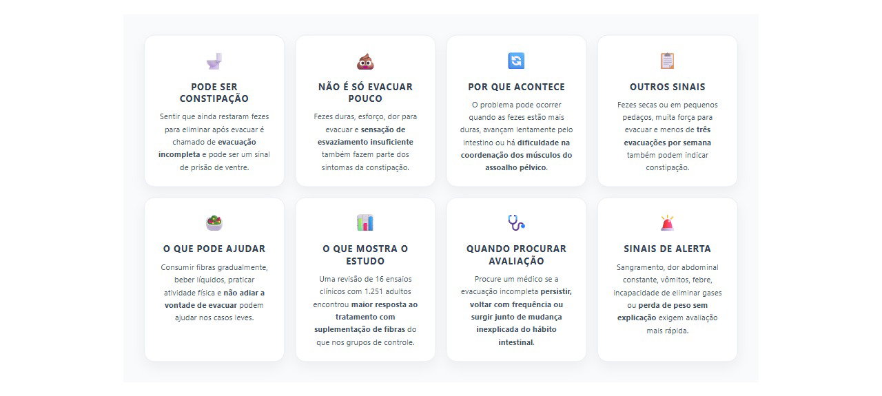 Evacuação incompleta: sinais de constipação e quando procurar ajuda