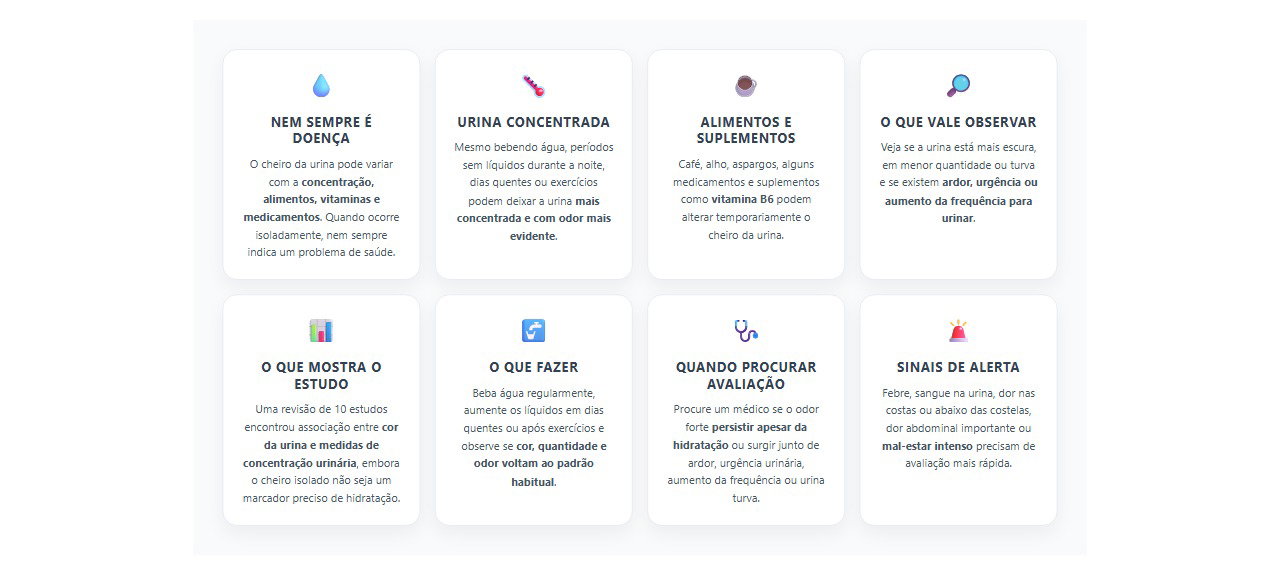 Urina com cheiro forte mesmo bebendo água: causas comuns e sinais de alerta