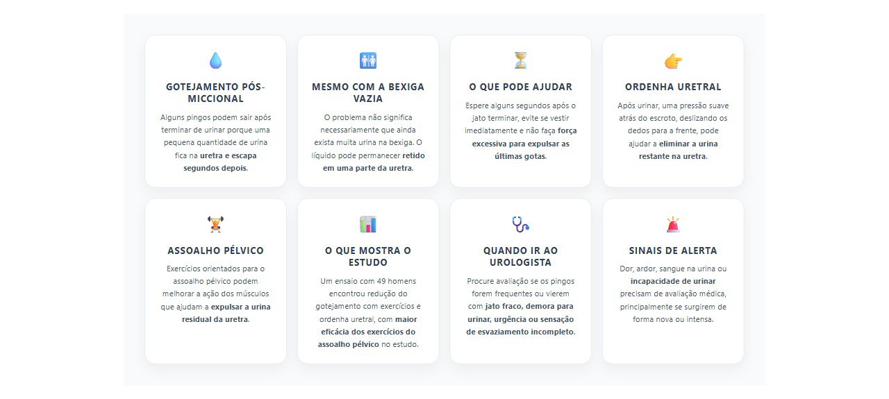 Pingos de urina depois de terminar: por que acontece e quando procurar um urologista