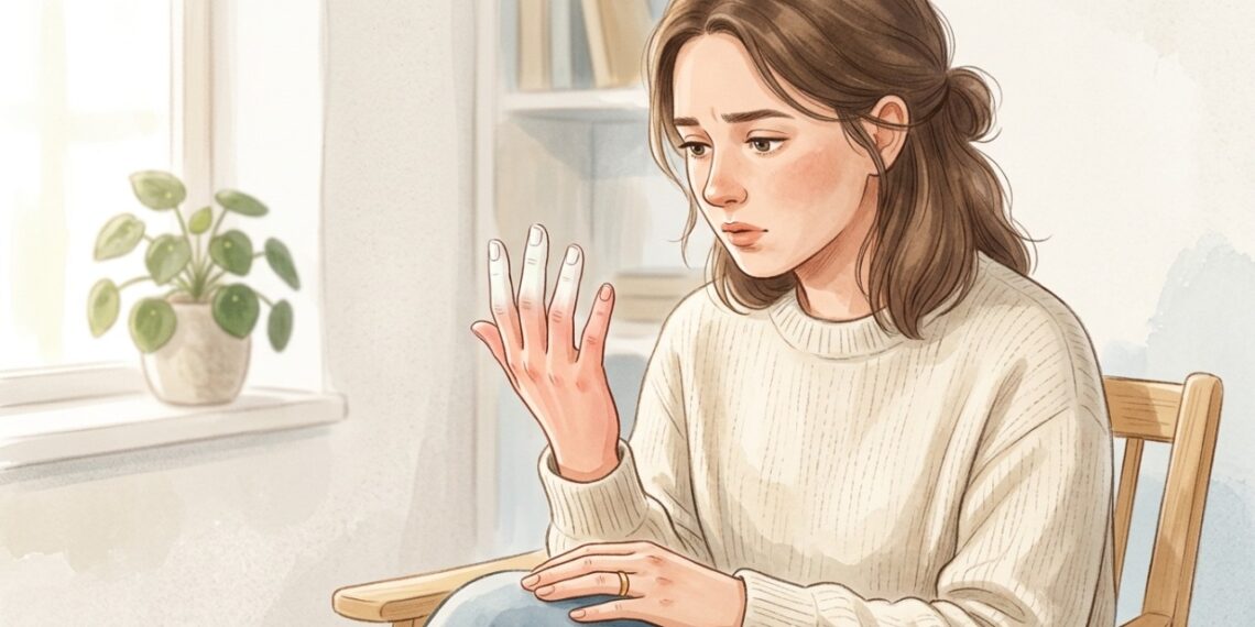 Dedos que ficam brancos no frio e vermelhos ao aquecer podem indicar fenômeno de Raynaud.