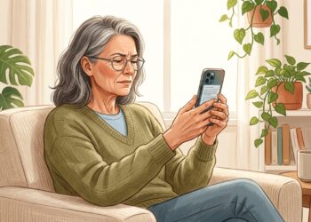 A necessidade de afastar o celular para ler pode ser um sinal de presbiopia.