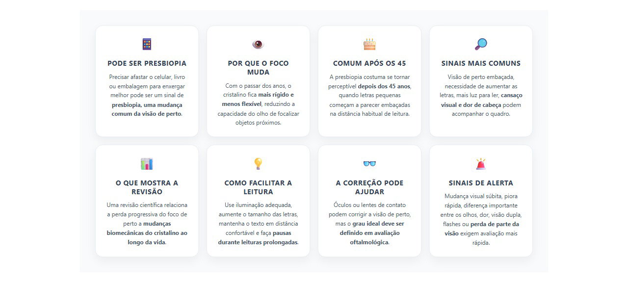 Precisa afastar o celular para ler? Sinais de presbiopia após os 45 anos