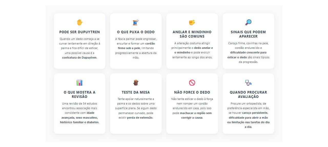 Dedo anelar ou mindinho dobrando para a palma: sinais de contratura de Dupuytren