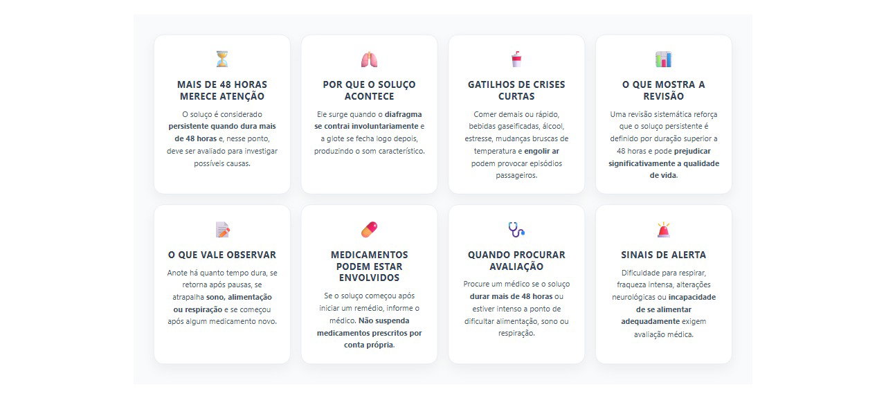 Soluço por mais de 48 horas: quando deixa de ser passageiro e precisa de avaliação