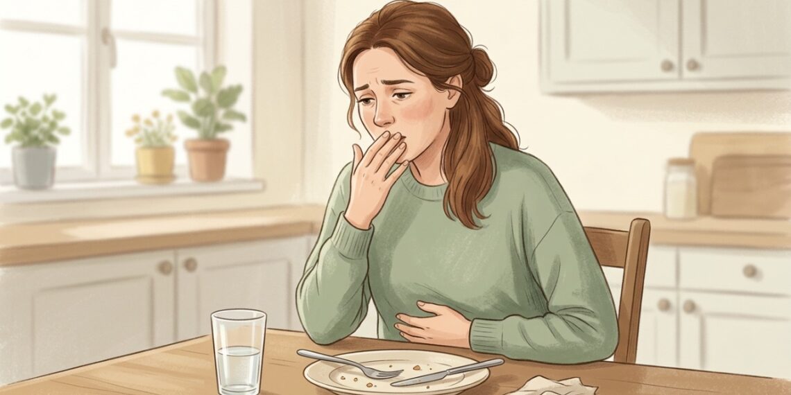 Engolir ar durante a refeição pode aumentar os arrotos depois de comer.