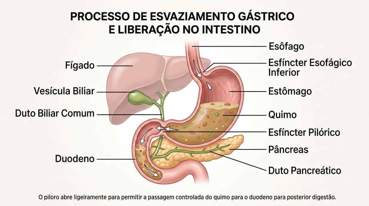 O esvaziamento mais lento do estômago pode contribuir para a sensação de saciedade precoce.
