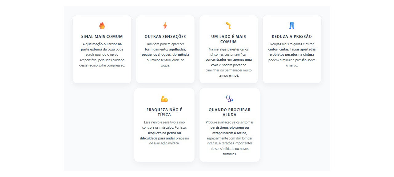Queimação na parte externa da coxa: sinais de nervo comprimido