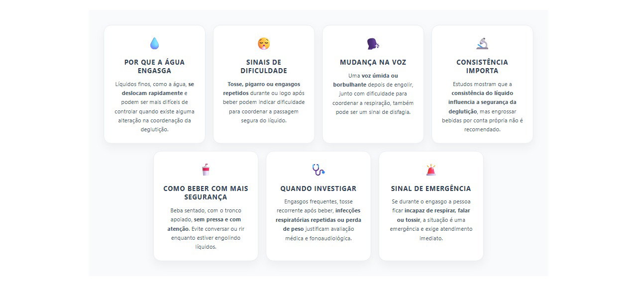 Engasgo com água: sinais de dificuldade para engolir que precisam de avaliação