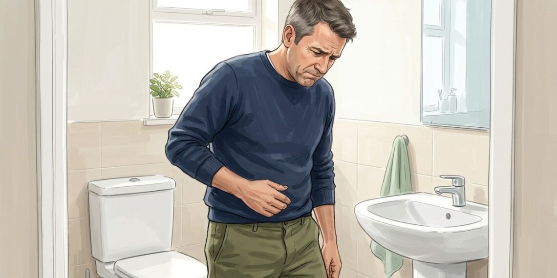 O gotejamento após urinar pode acontecer quando pequenas quantidades de urina permanecem na uretra.