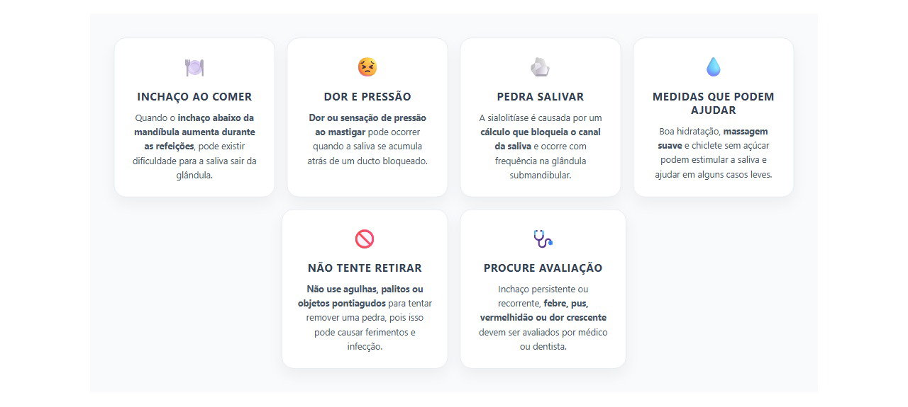 Inchaço embaixo do queixo ao comer: 6 sinais de possível pedra salivar