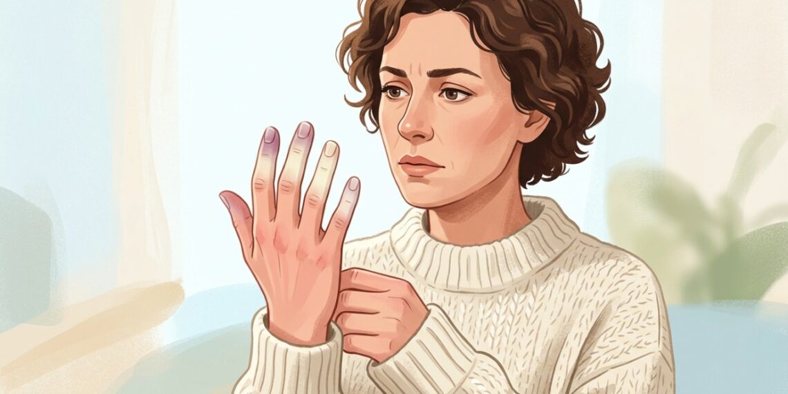 Dedos brancos ou arroxeados no frio podem ocorrer no fenômeno de Raynaud.