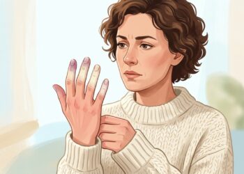 Dedos brancos ou arroxeados no frio podem ocorrer no fenômeno de Raynaud.