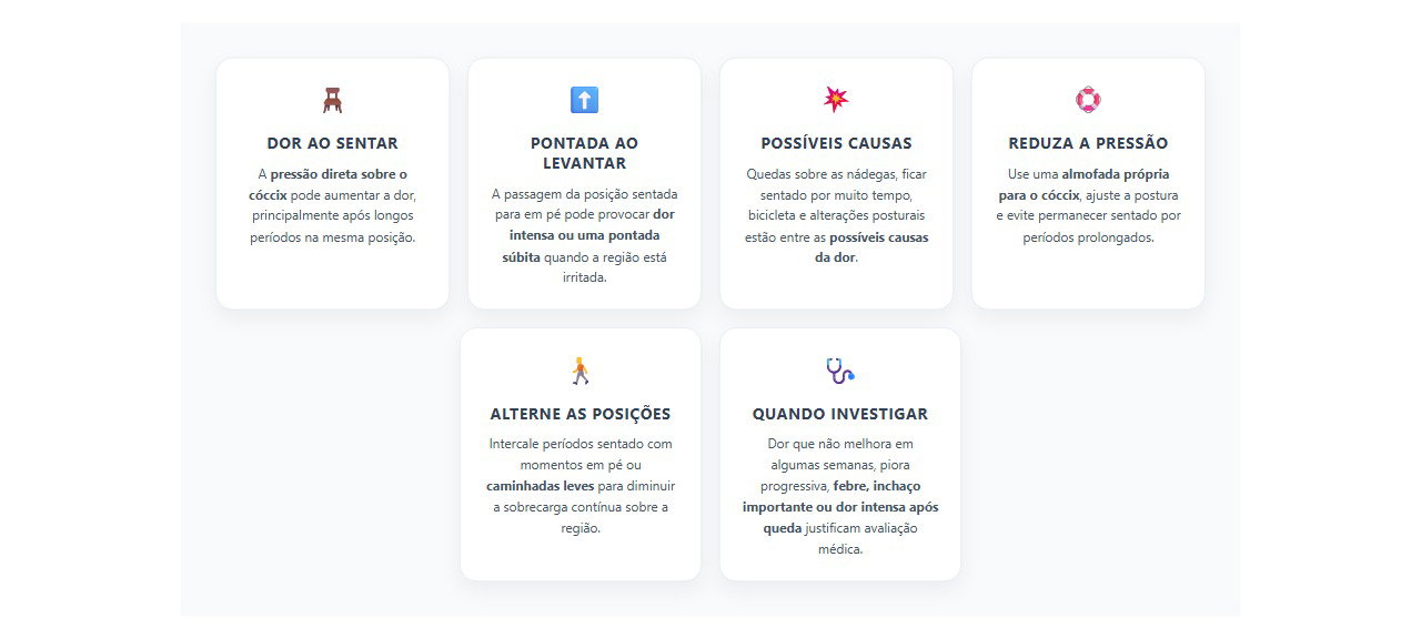 Dor no cóccix ao sentar: 6 sinais de quando investigar a dor ao levantar
