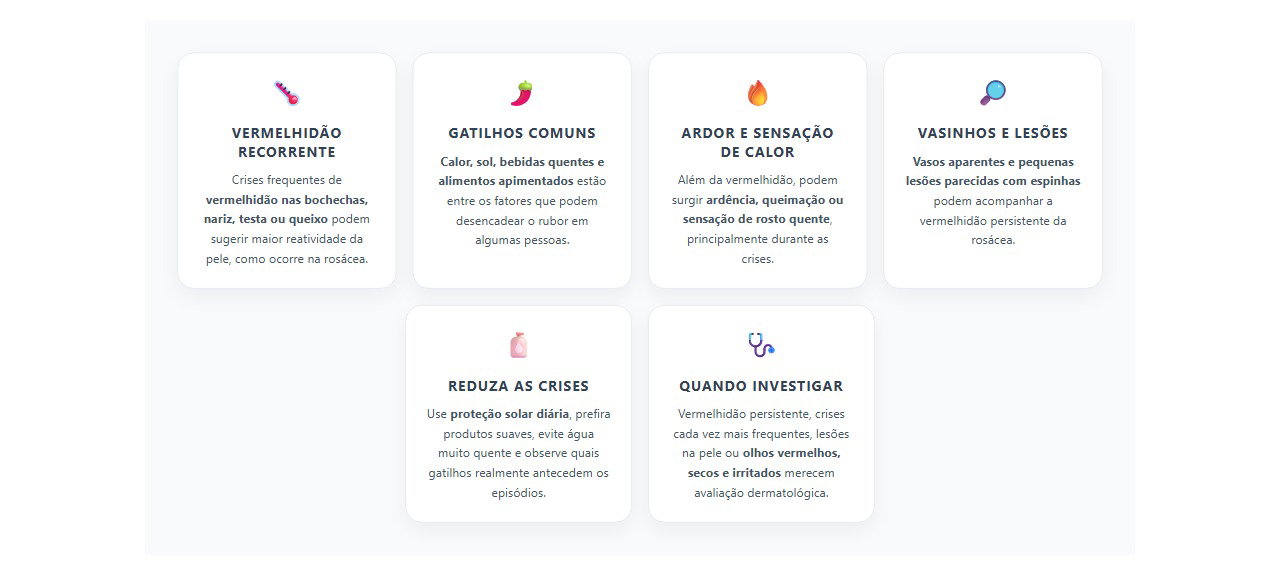 Rosto vermelho com calor ou comida apimentada: 6 sinais que podem indicar rosácea