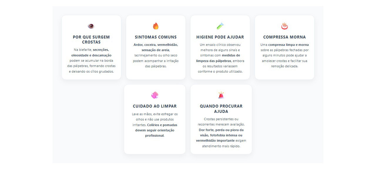 Cílios grudados e com crostas: 6 sinais de blefarite e como cuidar das pálpebras