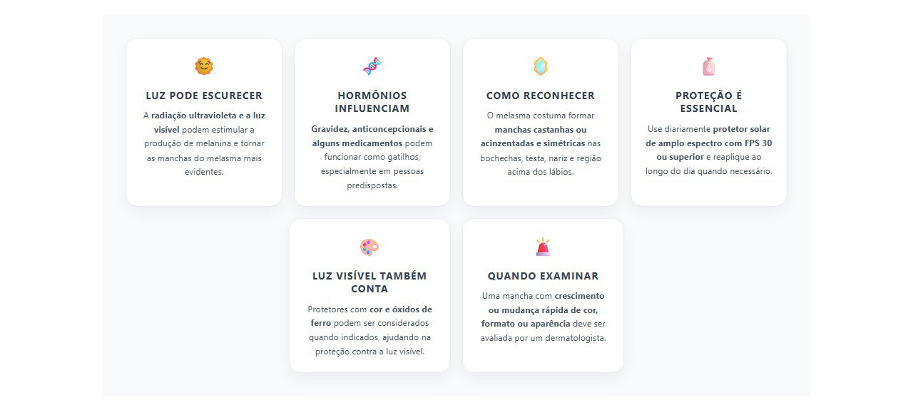Mancha escura no rosto: 6 sinais de melasma e como evitar que volte