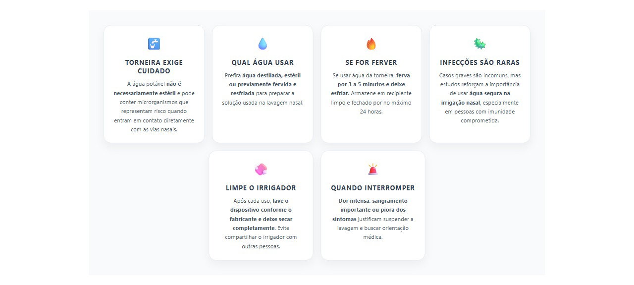 Lavagem nasal segura: 6 cuidados com a água e o irrigador para evitar riscos