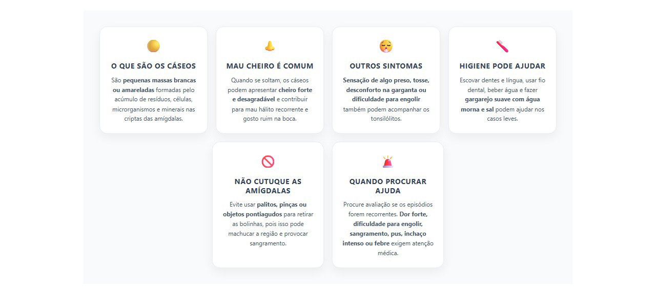 Bolinhas amarelas na garganta com mau cheiro: 6 sinais de cáseos amigdalianos