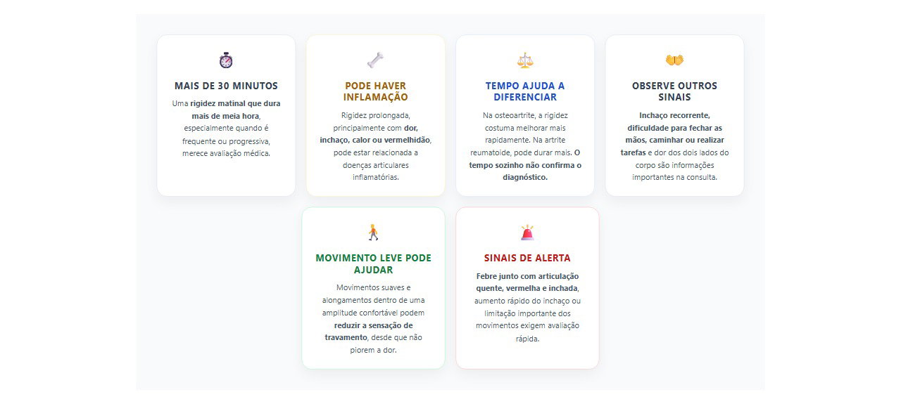 Juntas travando ao acordar: quando a rigidez matinal merece investigação