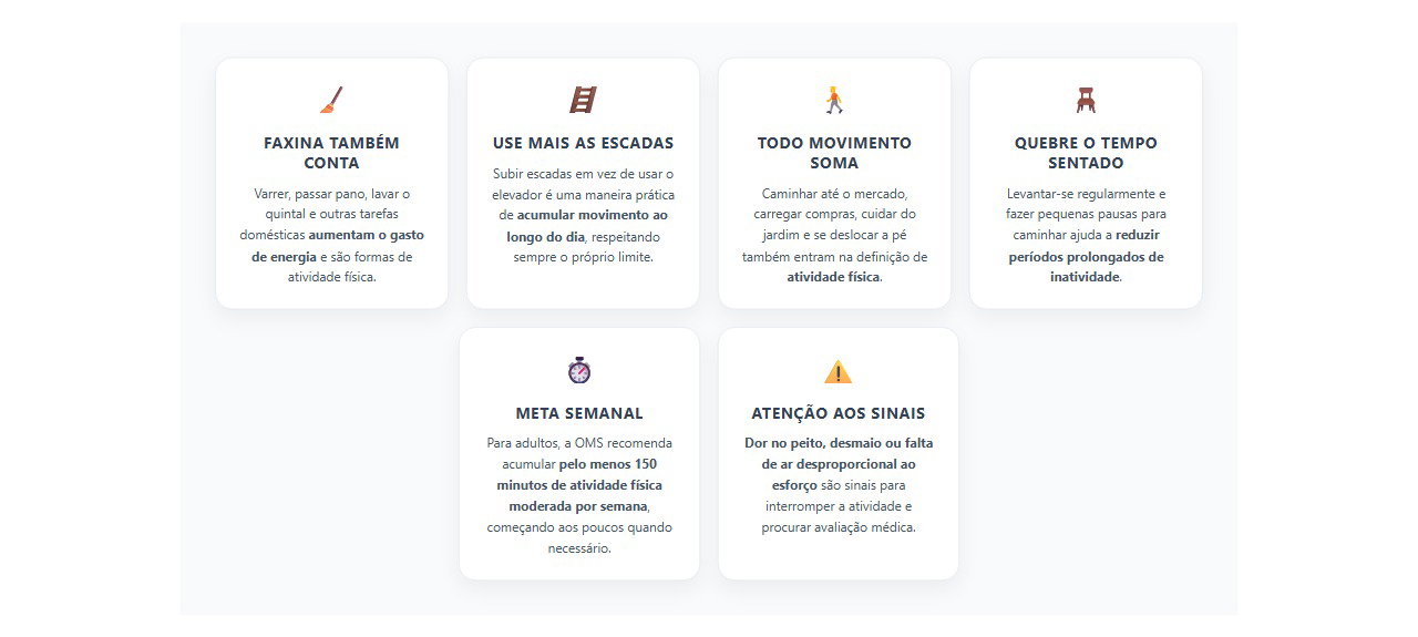 Atividade física no dia a dia: faxina, escadas e caminhada também contam