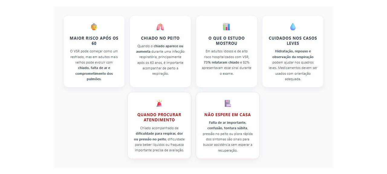 Resfriado com chiado depois dos 60: 6 sinais de que é hora de procurar atendimento