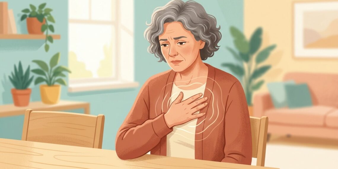 Palpitações podem surgir na menopausa, mas episódios novos ou frequentes precisam ser avaliados.