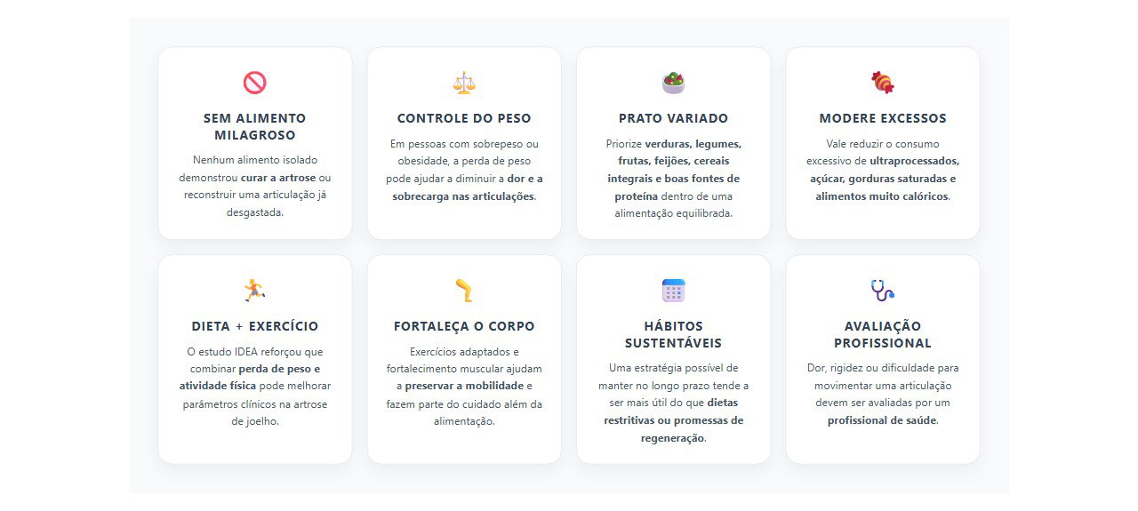 Artrose e alimentação: o que realmente ajuda a reduzir a dor