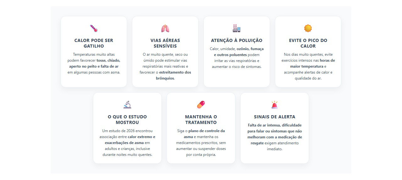 Calor e asma: 7 cuidados para respirar melhor nos dias quentes